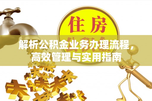 二七解析公积金业务办理流程，高效管理与实用指南